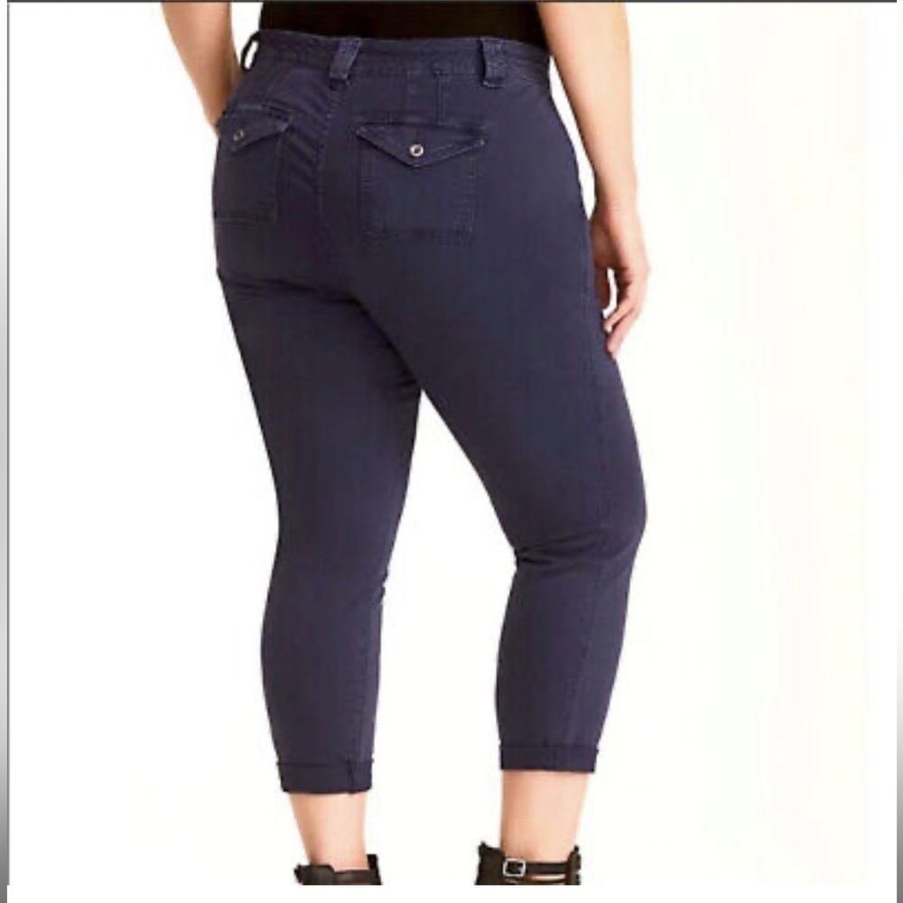 Torrid Cropped Twill Military Pants Blue Style 10816748 Women’s PLUS SIZE 24 26 - Picture 2 of 5